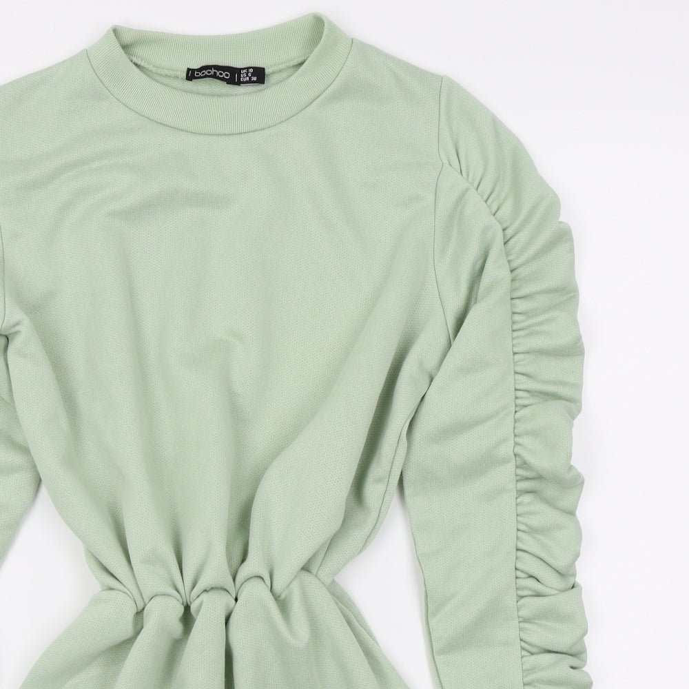 Boohoo Womens Green   Jumper Dress  Size 10