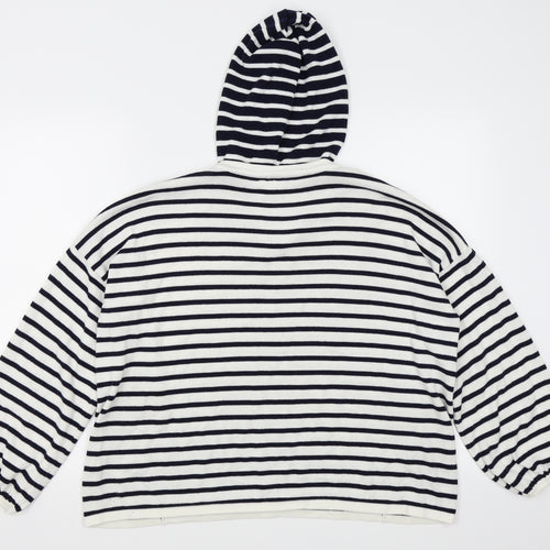 falmen  Womens White Striped  Pullover Jumper Size M