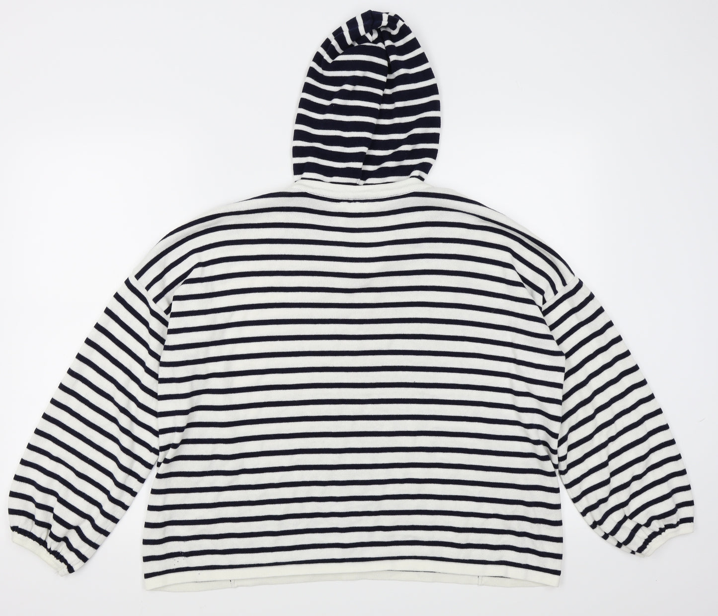 falmen  Womens White Striped  Pullover Jumper Size M