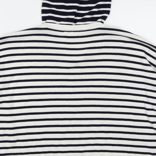 falmen  Womens White Striped  Pullover Jumper Size M