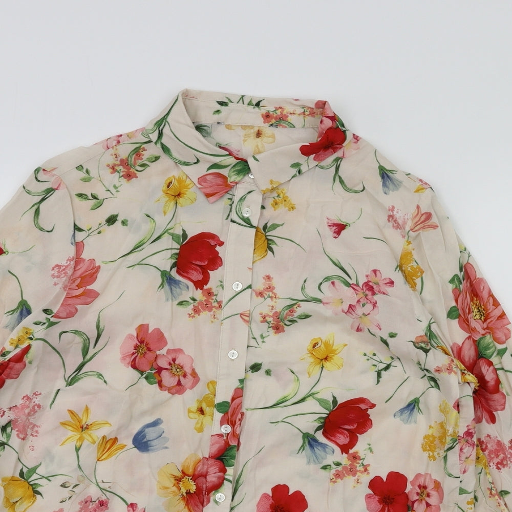 Primark Womens Multicoloured Floral  Basic Button-Up Size 12