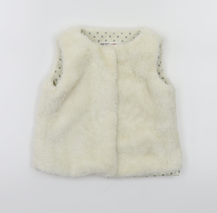 Minoti Girls Ivory   Basic Jacket Coatigan Size 2-3 Years