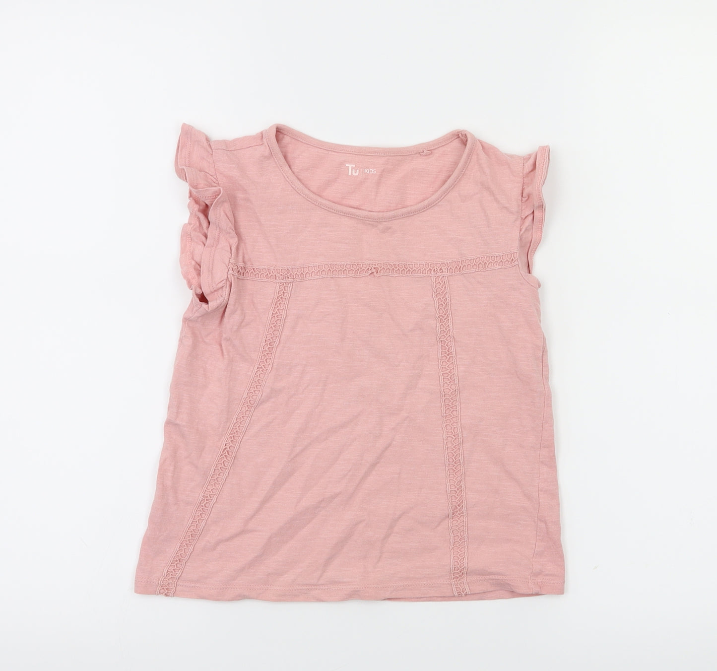 TU Girls Orange   Basic T-Shirt Size 7 Years