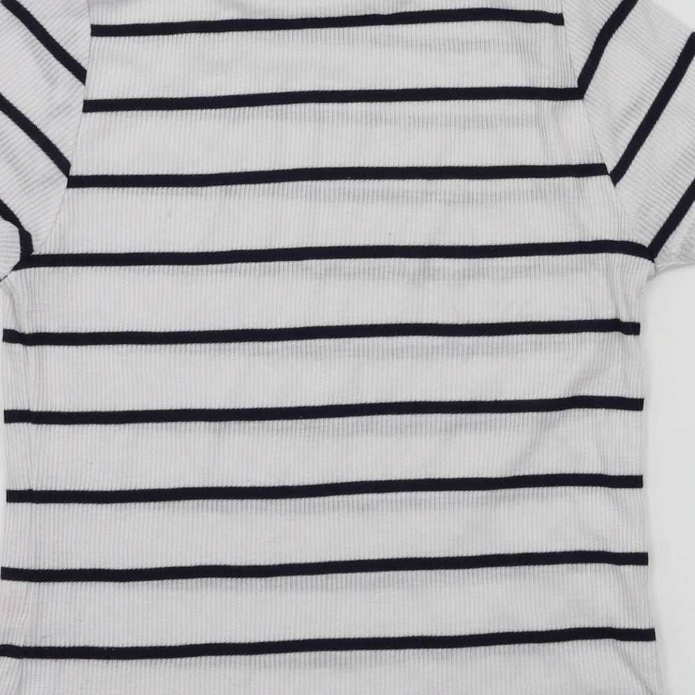 Primark Womens White Striped  Basic T-Shirt Size 10