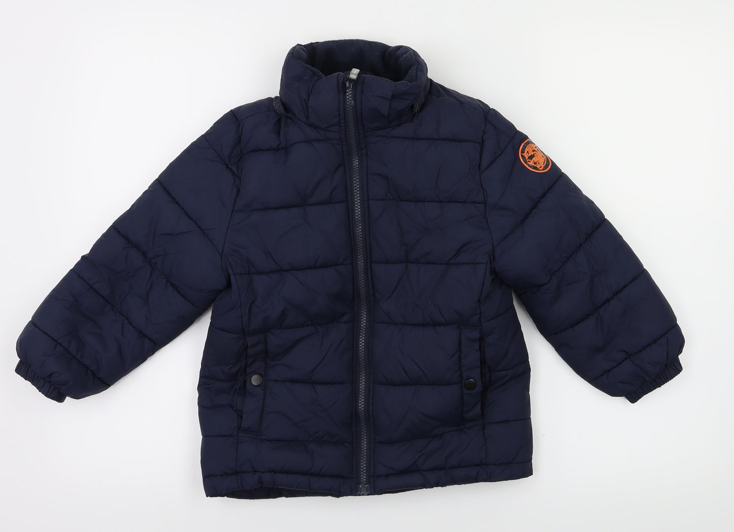 H&M Boys Blue   Basic Coat Coat Size 5-6 Years