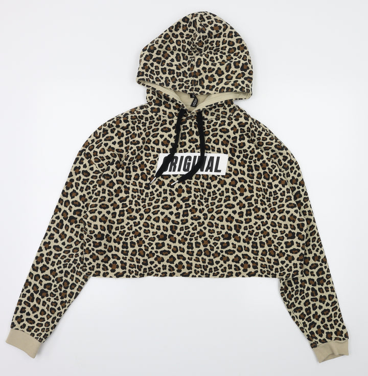 H&M Womens Brown Animal Print  Pullover Jumper Size M