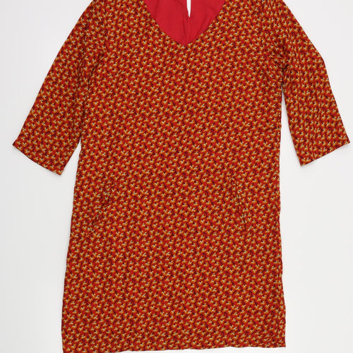 cerise Blue Womens Orange Floral  Fit & Flare  Size S