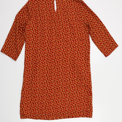 cerise Blue Womens Orange Floral  Fit & Flare  Size S