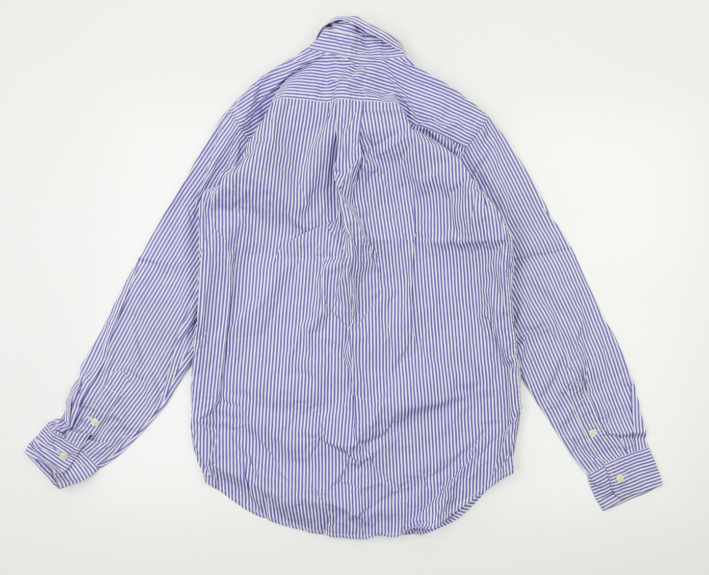 Ralph Lauren  Womens Blue Striped  Basic Button-Up Size 16