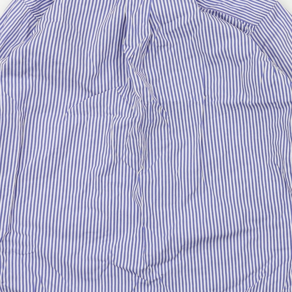 Ralph Lauren  Womens Blue Striped  Basic Button-Up Size 16