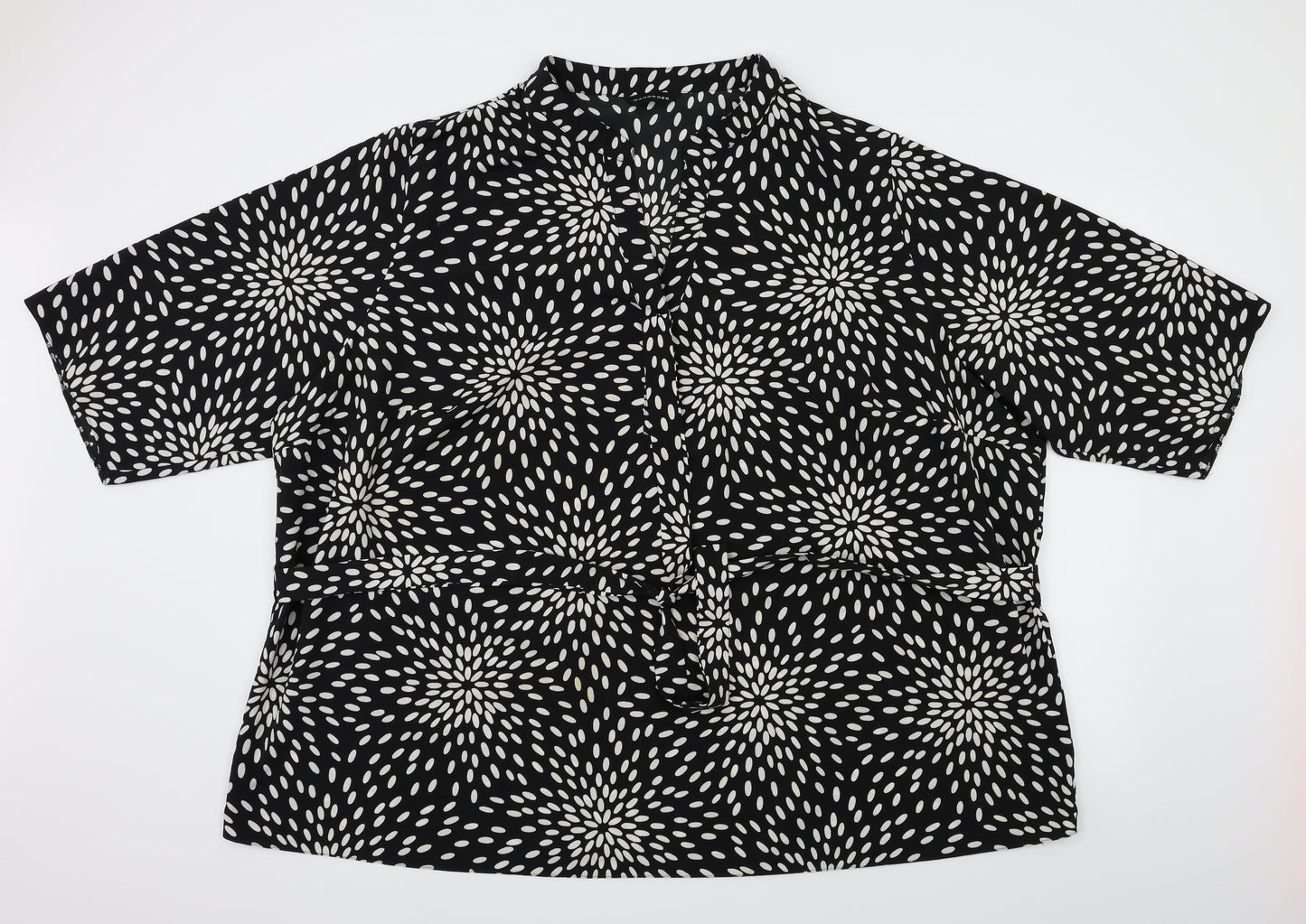 Warhouse Womens Black Polka Dot  Basic Blouse Size 32