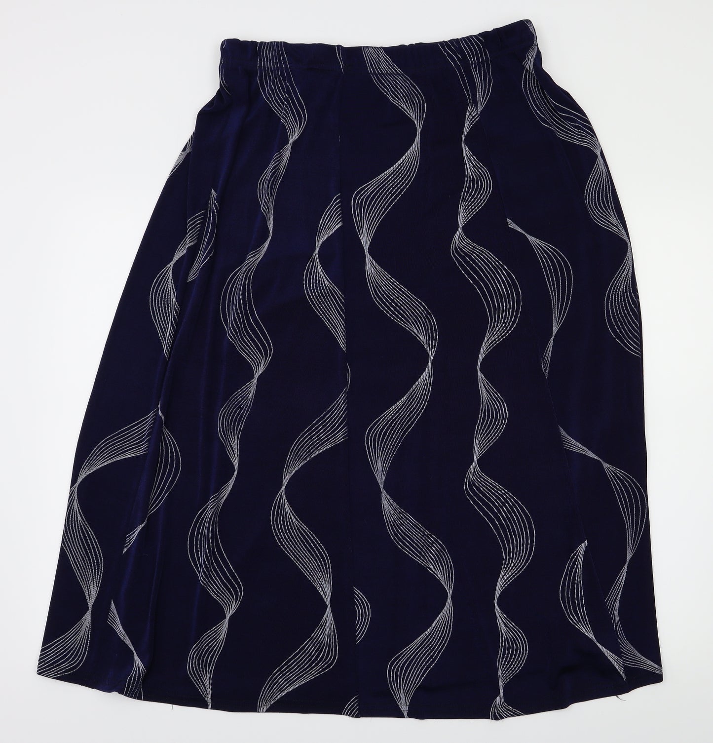 Preworn Womens Blue Floral  Flare Skirt Size 2XL  - Stretch waistband