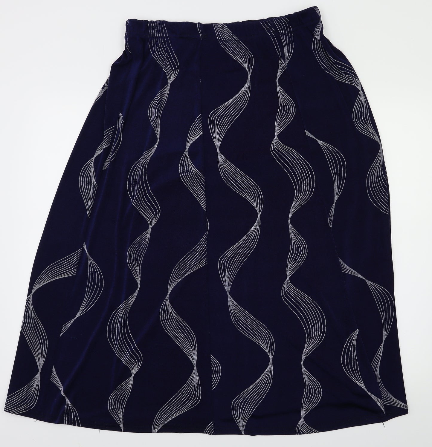 Preworn Womens Blue Floral  Flare Skirt Size 2XL  - Stretch waistband