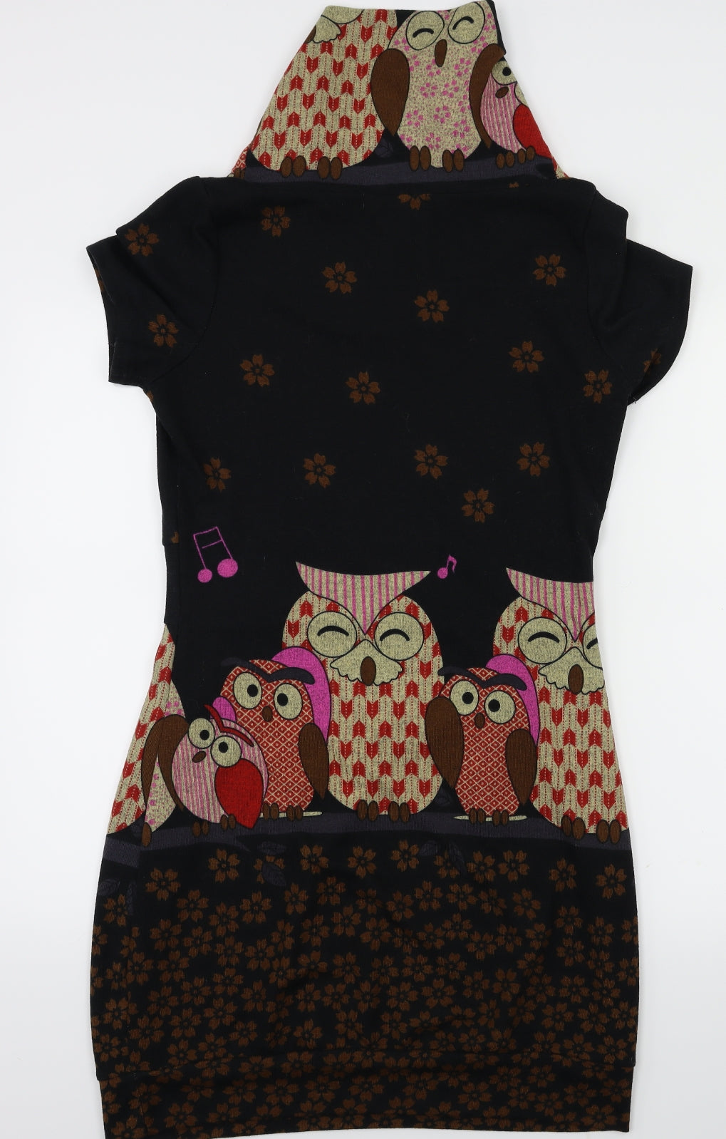 Purplish Womens Black Animal Print  Fit & Flare  Size M
