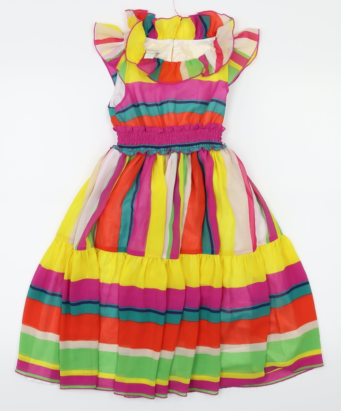 Monsoon Girls Multicoloured Striped  Fit & Flare  Size S