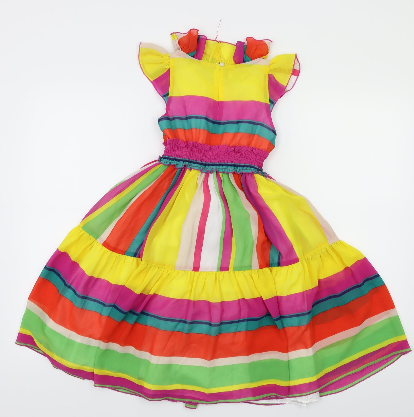 Monsoon Girls Multicoloured Striped  Fit & Flare  Size S