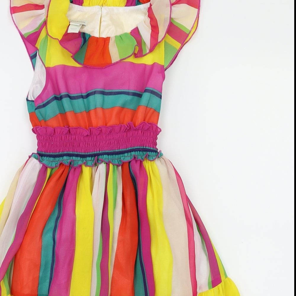 Monsoon Girls Multicoloured Striped  Fit & Flare  Size S