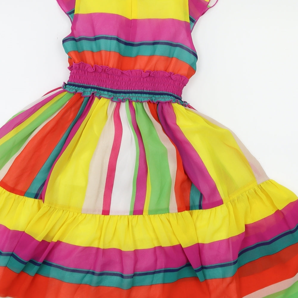 Monsoon Girls Multicoloured Striped  Fit & Flare  Size S