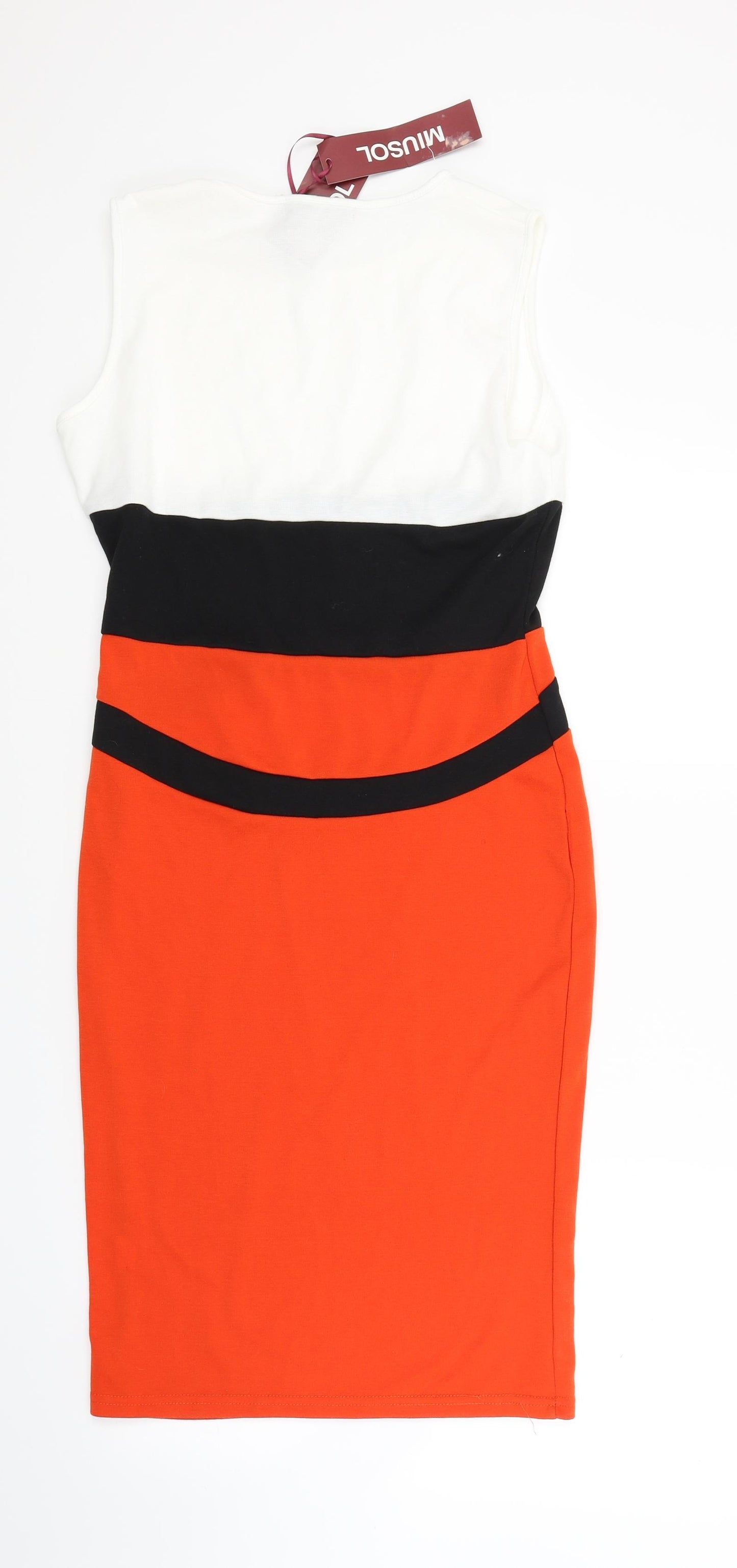 Miusol Womens Orange  Jersey Bodycon  Size M