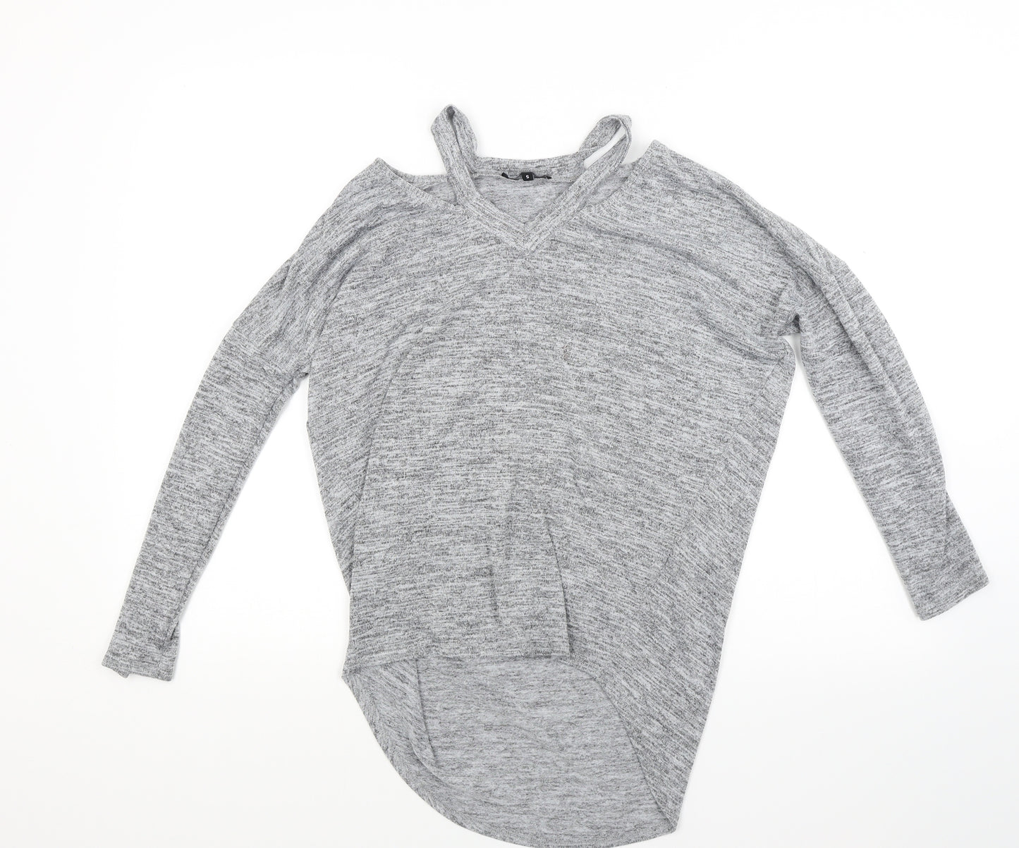 New Look Womens Grey  Knit Pullover Jumper Size S  - Open Shoulders