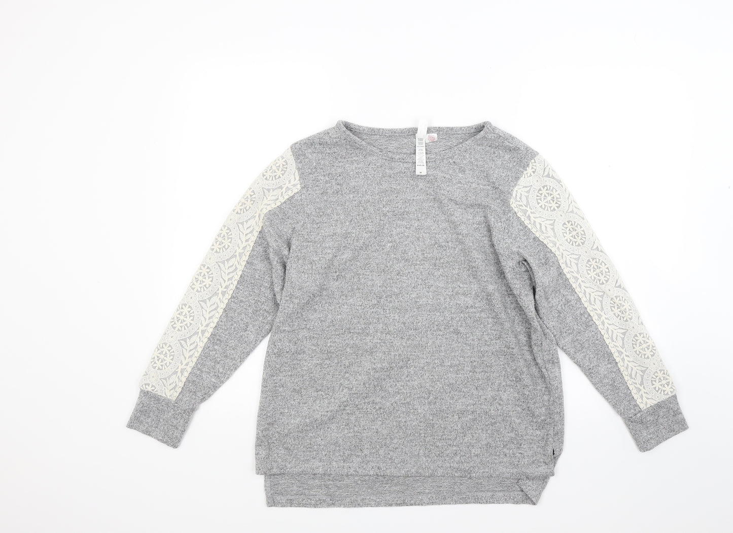Flora Nikrooz Womens Grey  Jersey Pullover Sweatshirt Size M