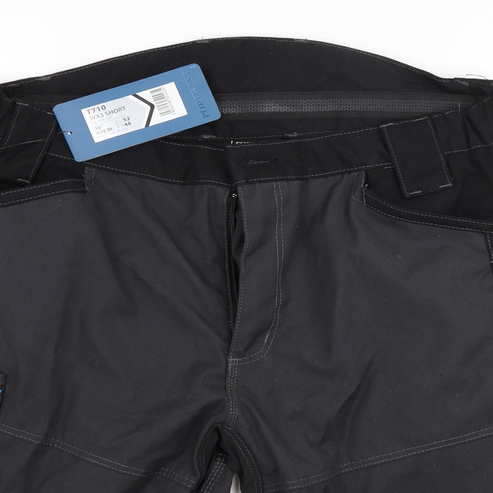 Portwest Mens Black   Cargo Shorts Size 36