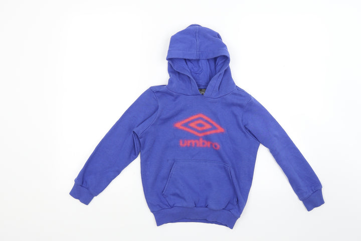 Umbro Boys Blue Jersey Pullover Hoodie Size 6-7 Years