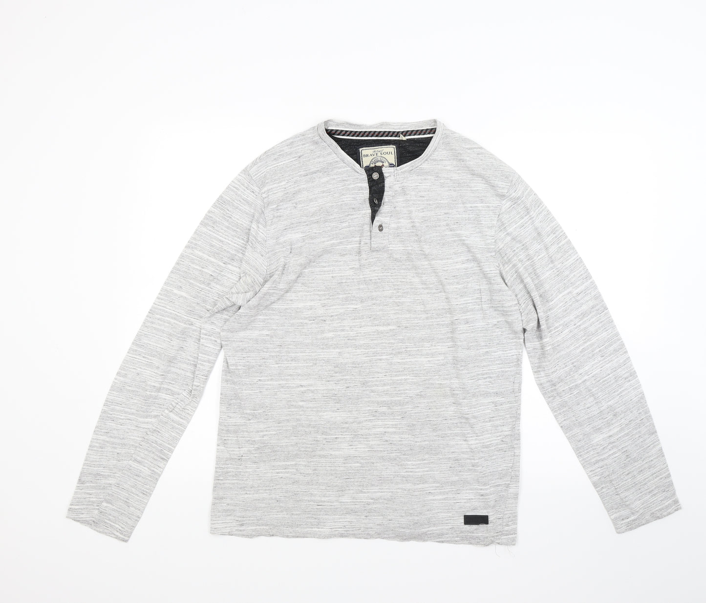 Brave Soul Mens Grey  Jersey Pullover Sweatshirt Size L