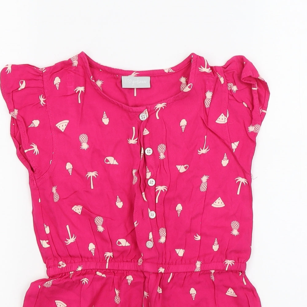 Matalan Girls Red   Shorts One-Piece Size 7 Years