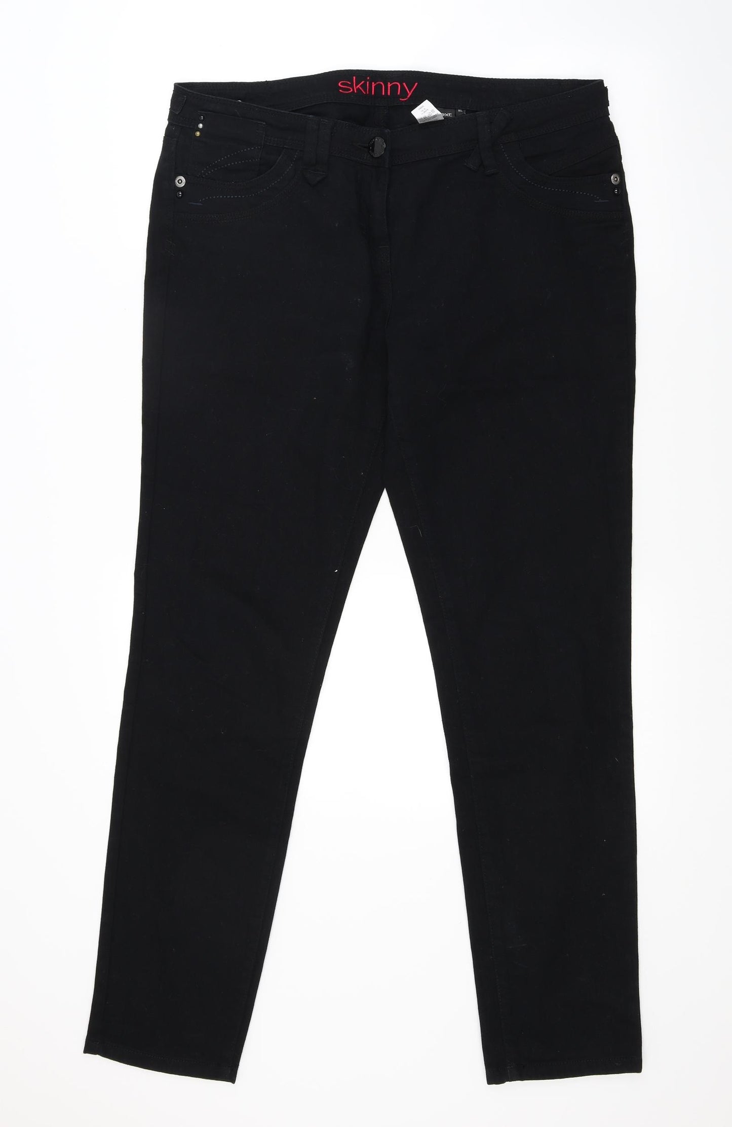 NEXT Womens Black  Denim Skinny Jeans Size 16 L30 in