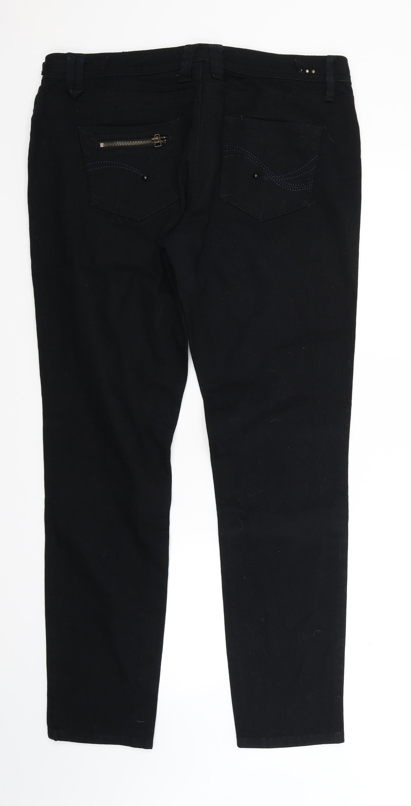 NEXT Womens Black  Denim Skinny Jeans Size 16 L30 in
