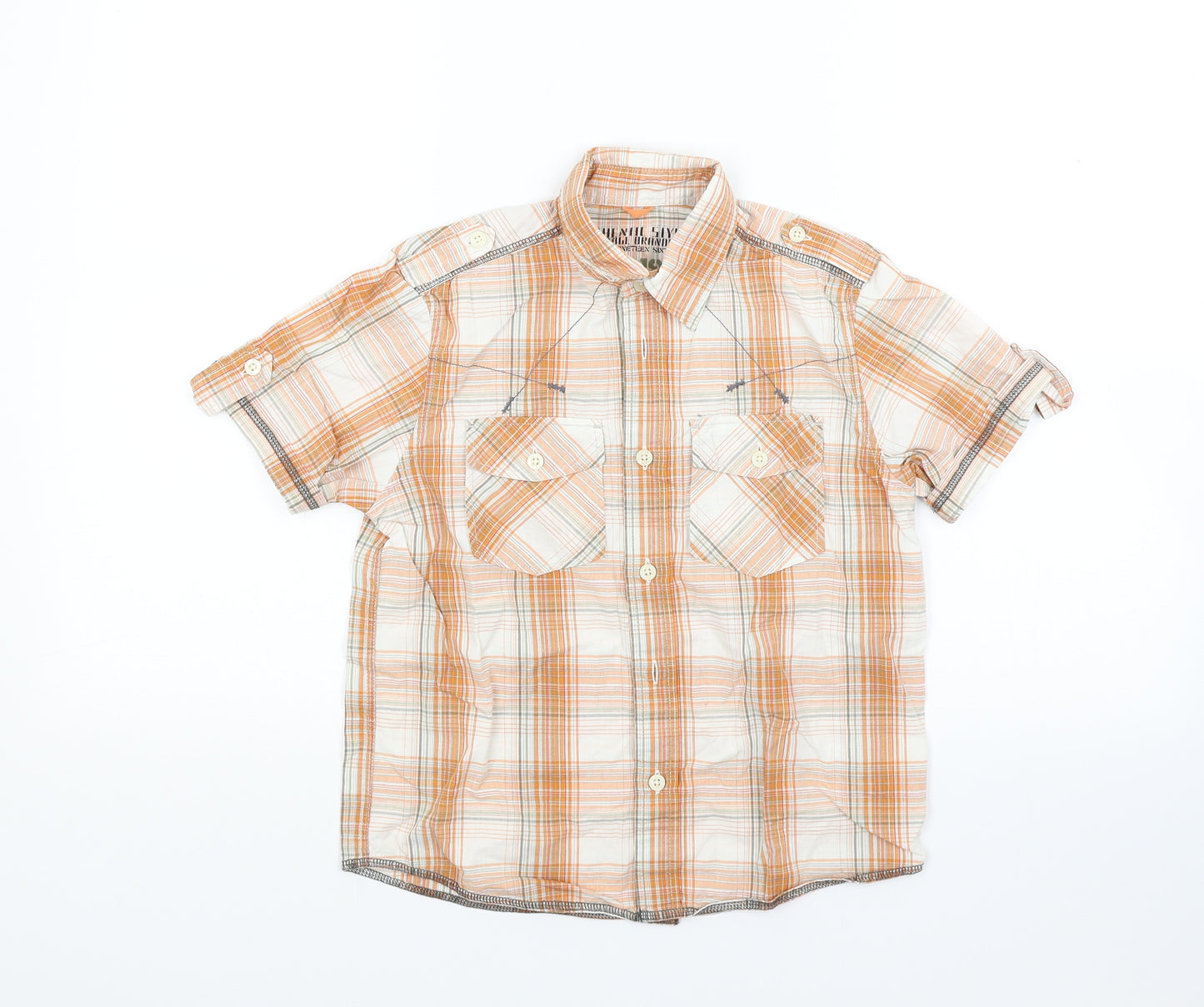 NEXT Boys Brown Check  Basic Button-Up Size 8 Years