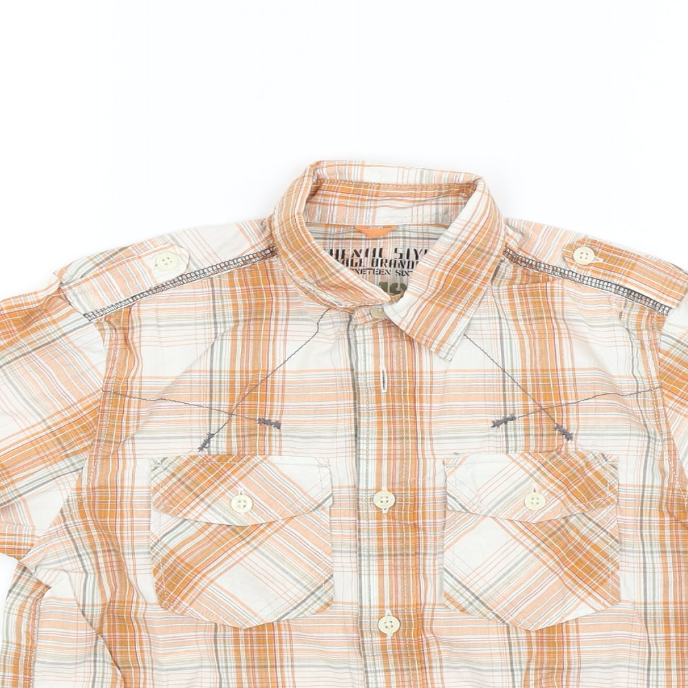 NEXT Boys Brown Check  Basic Button-Up Size 8 Years