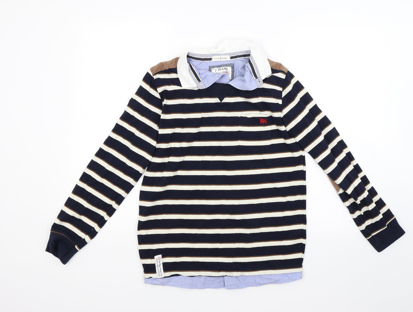 Jasper Conran Boys Blue Striped  Basic Polo Size 12 Years