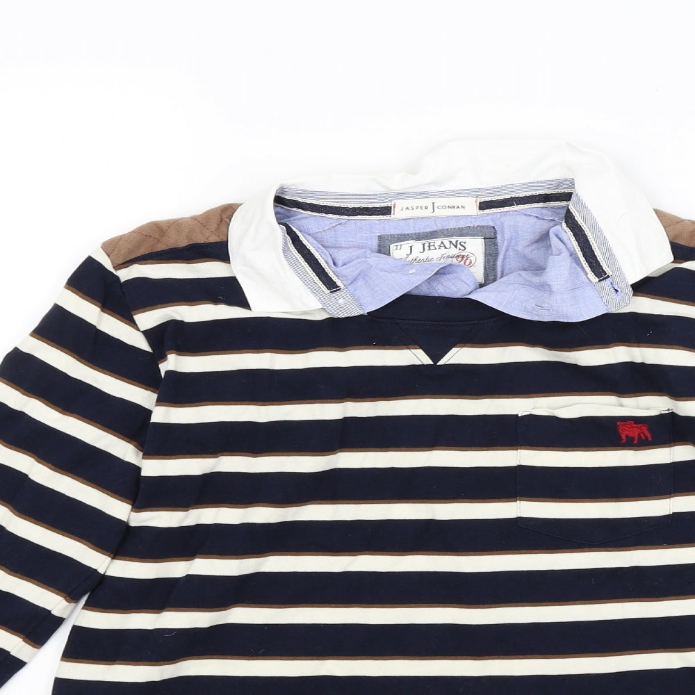 Jasper Conran Boys Blue Striped  Basic Polo Size 12 Years