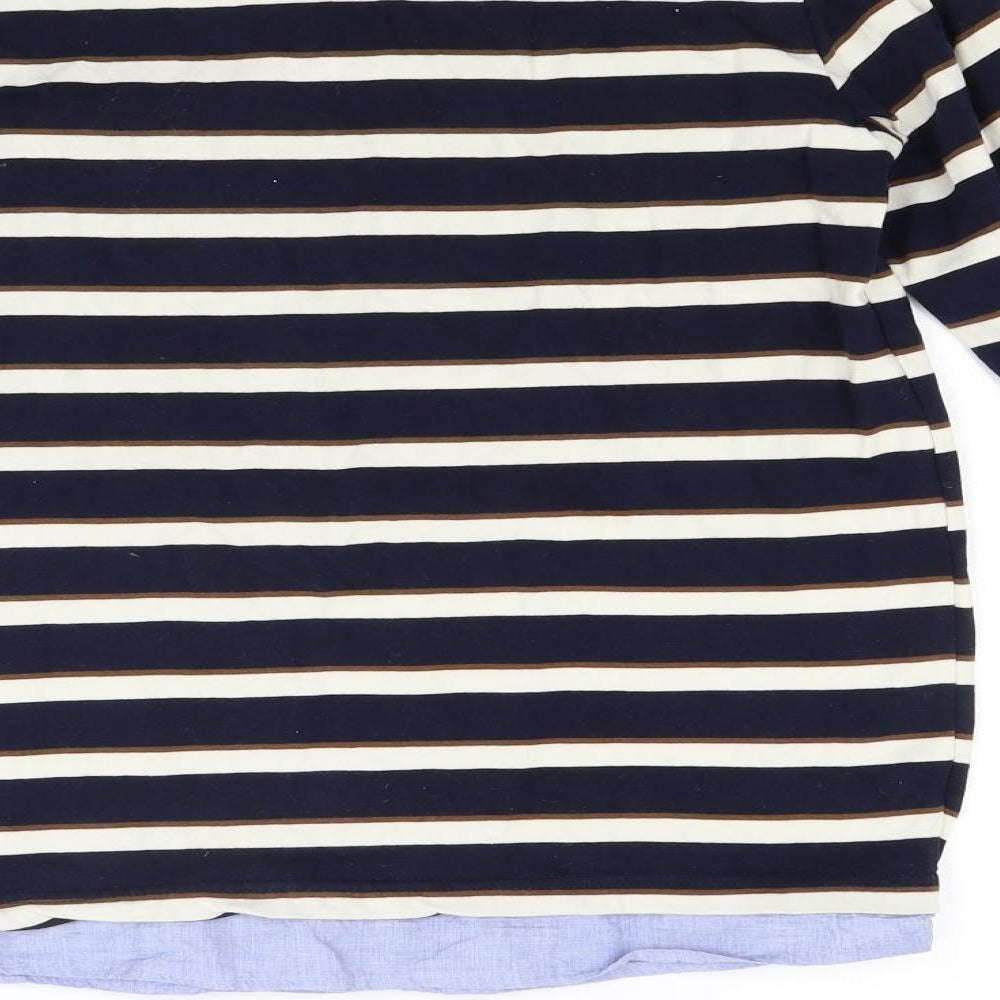 Jasper Conran Boys Blue Striped  Basic Polo Size 12 Years