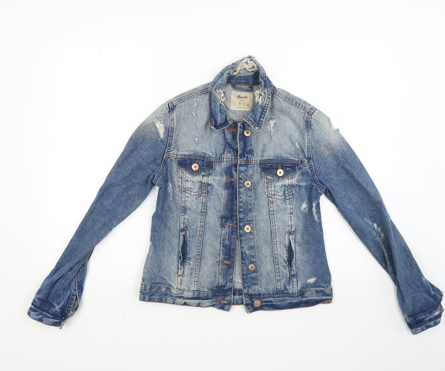 Primark Womens Blue  Denim Jacket Coat Size 8