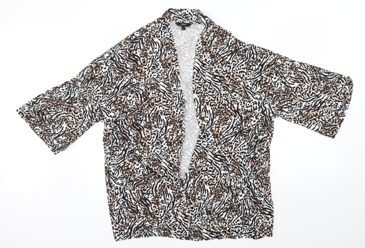 NEXT Womens Multicoloured Animal Print  Wrap Jumper Size 16