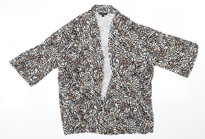 NEXT Womens Multicoloured Animal Print  Wrap Jumper Size 16