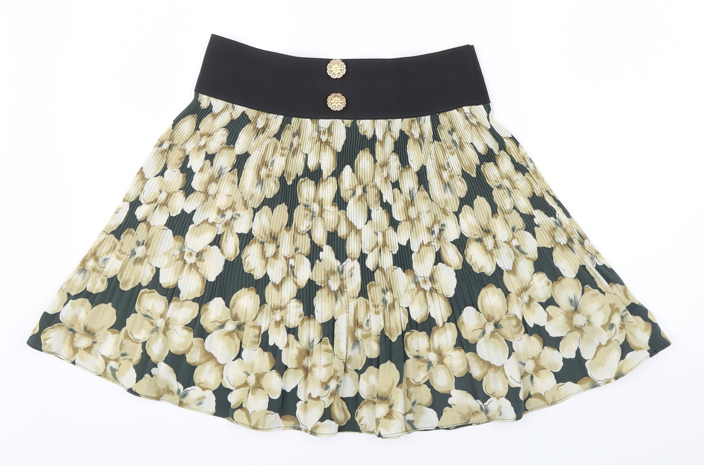POP Womens Multicoloured Floral  Flare Skirt Size M  - Elastic Waist