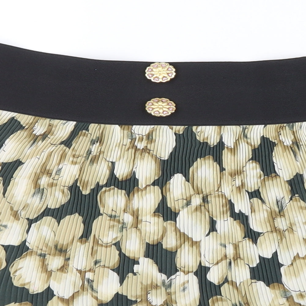 POP Womens Multicoloured Floral  Flare Skirt Size M  - Elastic Waist