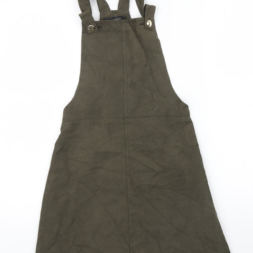 Primark Womens Green Houndstooth  A-Line  Size 6  - Dungaree dress