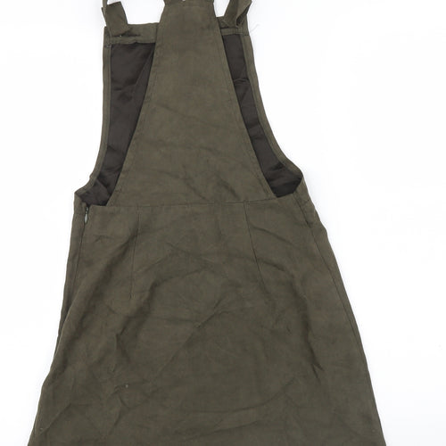 Primark Womens Green Houndstooth  A-Line  Size 6  - Dungaree dress