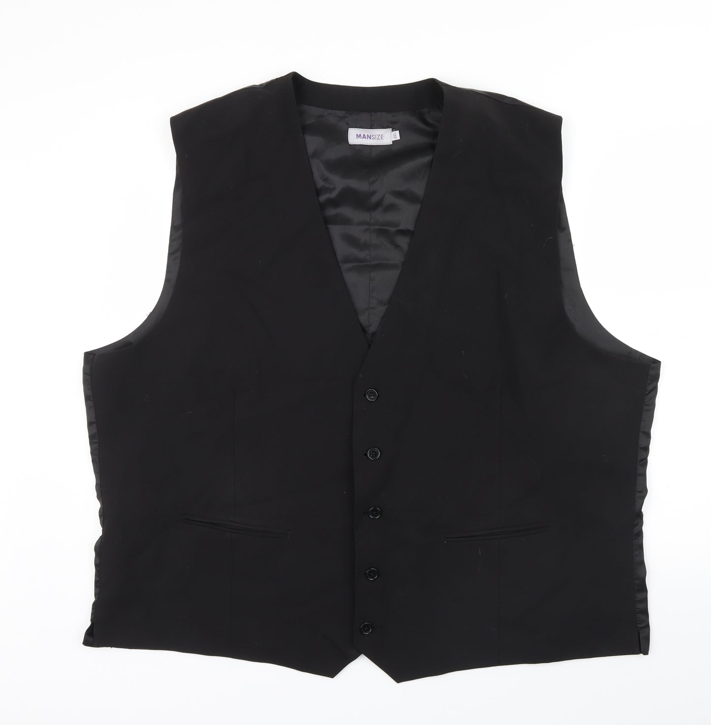 Mansize Mens Black   Jacket Suit Waistcoat Size 4XL