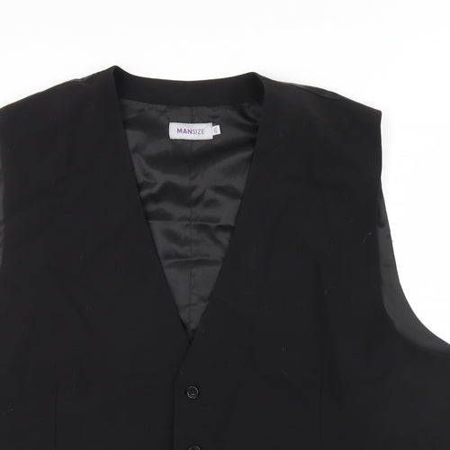 Mansize Mens Black   Jacket Suit Waistcoat Size 4XL