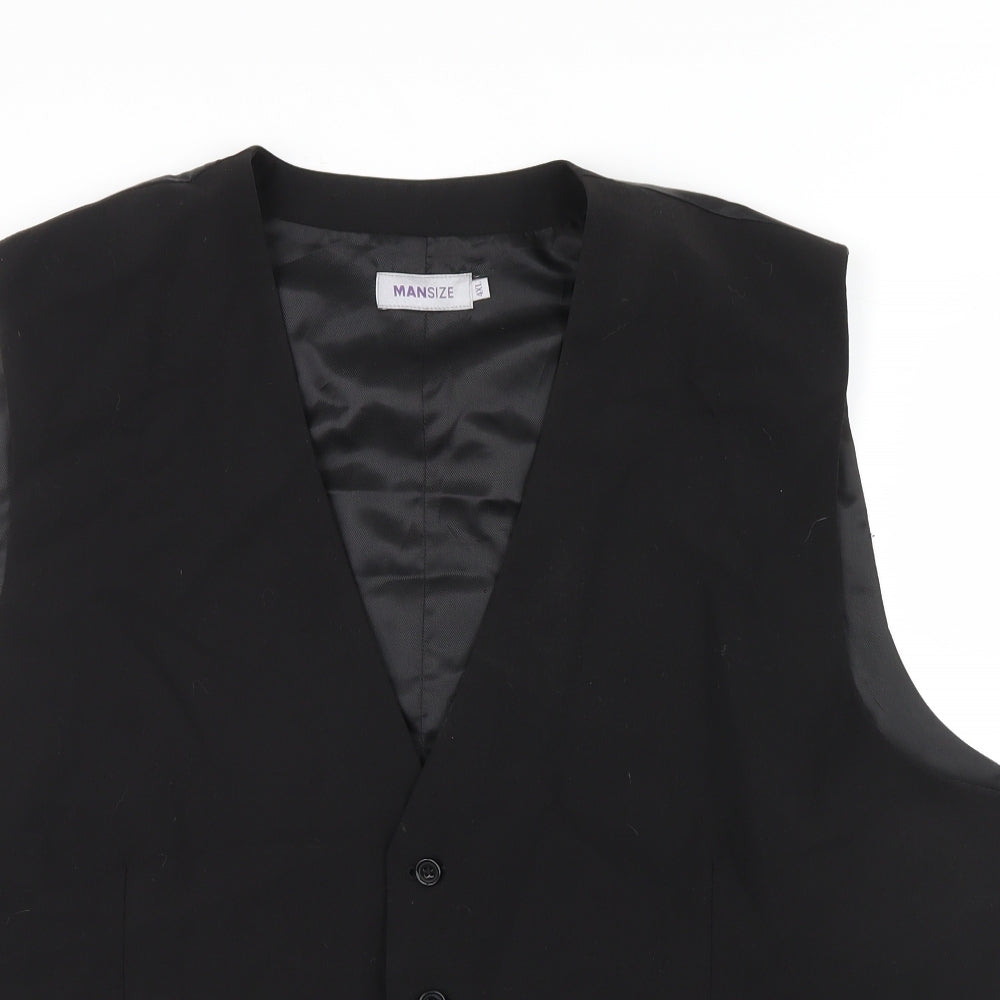 Mansize Mens Black   Jacket Suit Waistcoat Size 4XL