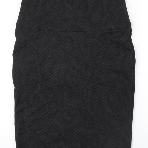 Preworn Womens Black Geometric  A-Line Skirt Size M