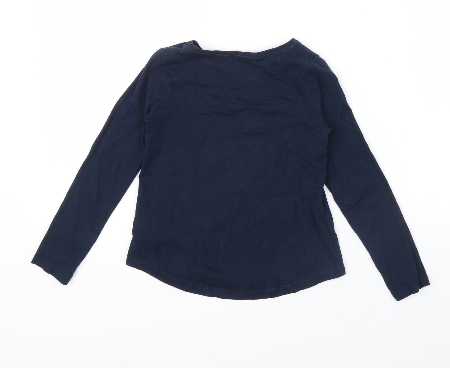 H&M Girls Blue Colourblock  Basic T-Shirt Size 4 Years  - Sequin Sparkle