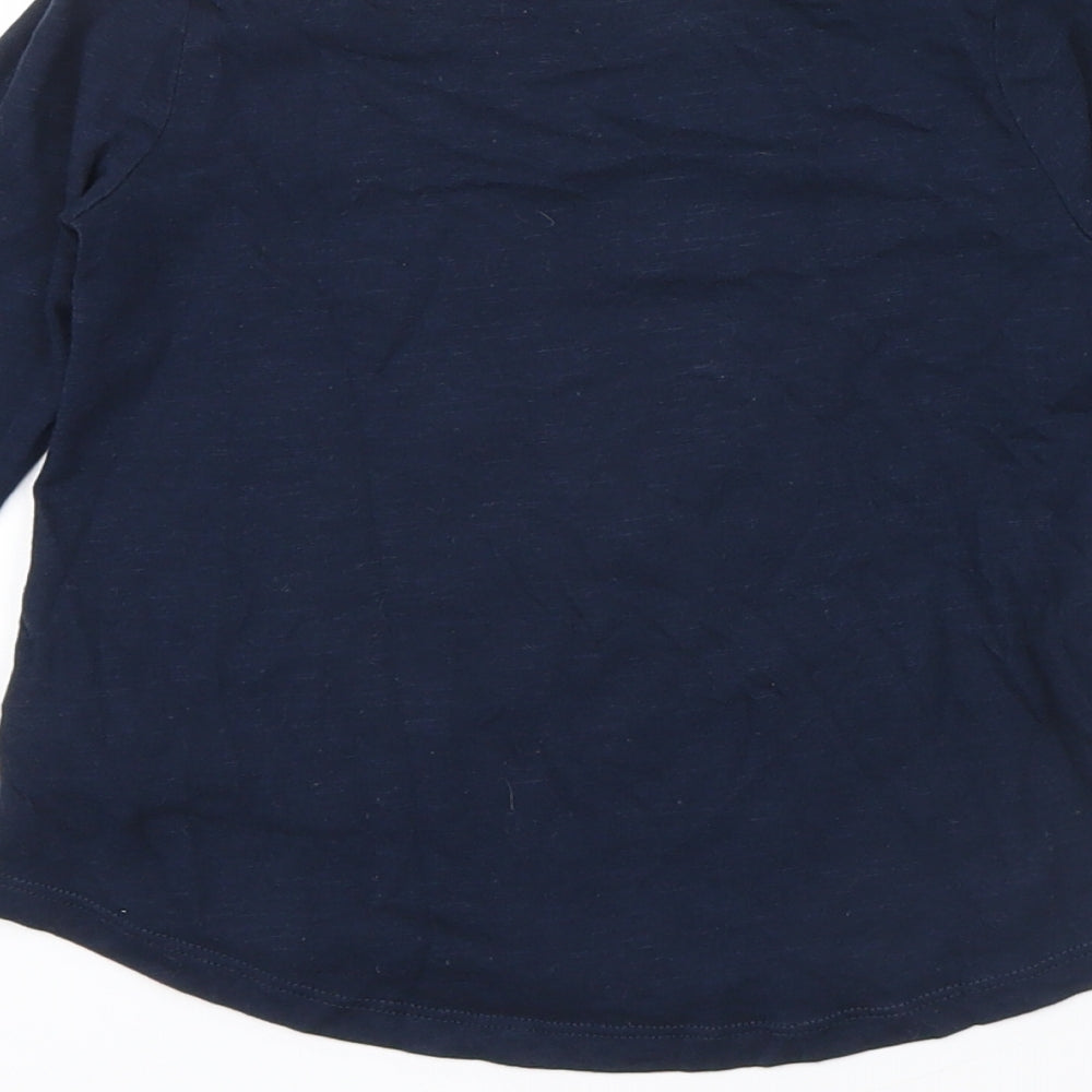 H&M Girls Blue Colourblock  Basic T-Shirt Size 4 Years  - Sequin Sparkle