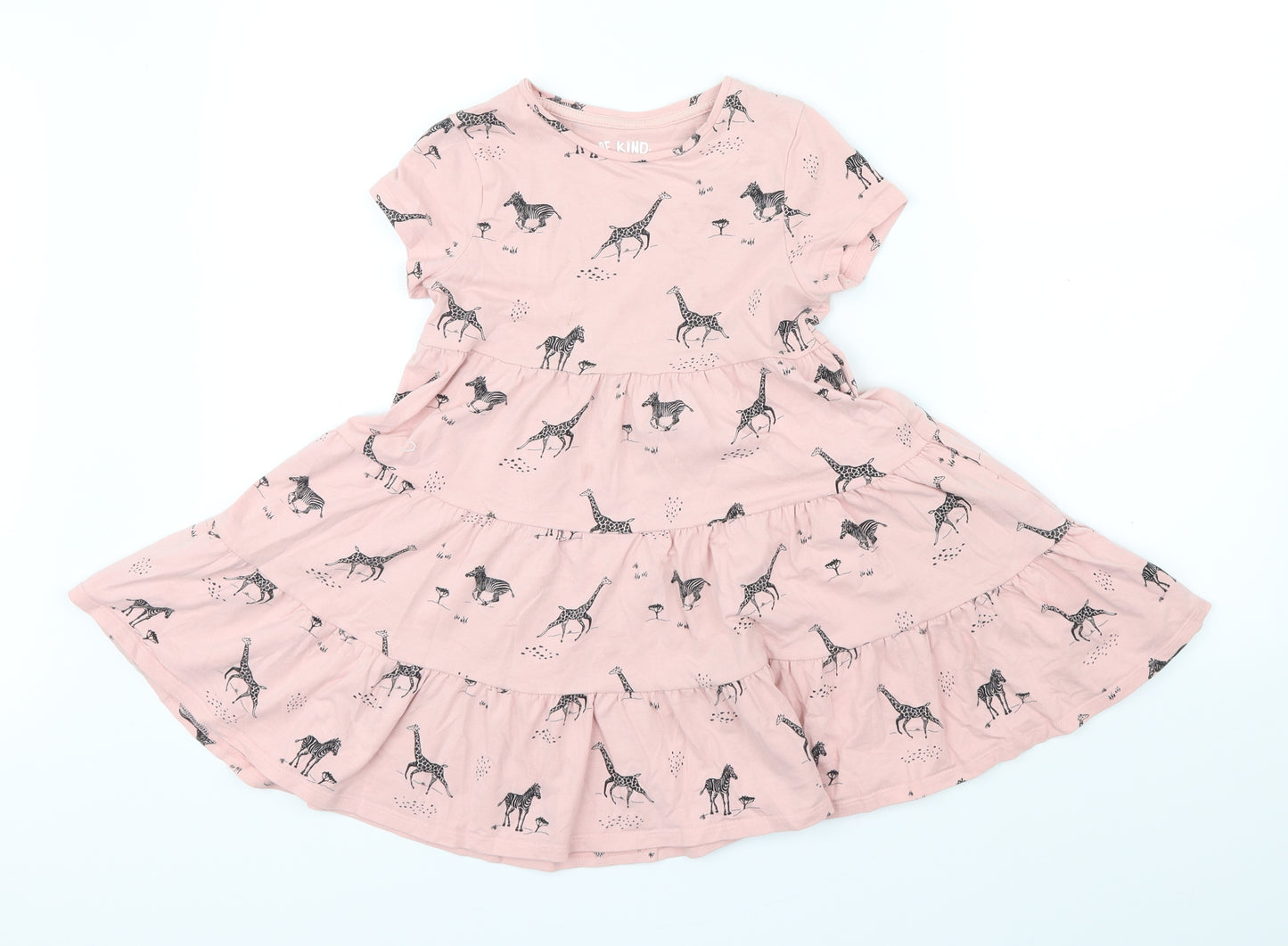 F&F Girls Pink Animal Print  Fit & Flare  Size 6-7 Years  - zebra